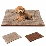 BVAGSS Orthopädisches Hundebett, Waschbar Hundekissen flauschig Hundematte, Umkehrbar Weiche und Warme Hundematte für klein mittel große Hunde XH079 (60x45x4cm,Brown)
