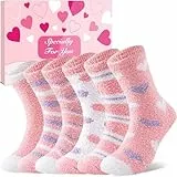 Niofind Kuschelsocken Damen, 6 Paar Winter Warme Flauschige Socken Dicke Weiche Thermo Haussocken Bettsocken wie Weihnachtsgeschenke für Frauen, 36-42 Orange