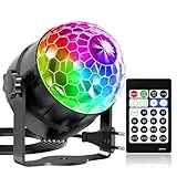 Gobikey Party Light,360° Rotating, Music Controlled Disco Ball with Remote & 2M Plug Cable,15 RGBP Color Effects Perfect for Home,Kids' Birthday Parties,Christmas