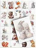24er Set Postkarten mit Herz: Liebe Freundschaft Love, Grußkarten für Freunde & Freundin, zum Geburtstag als Geschenk, Kreatives Hochzeitsgeschenk, Postkarten Hochzeitsspiel, Romantische Karten DIN A6