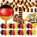 5x XXL Deutschland Deko Dekoration Set Fanartikel Tischdekoration mit über 50 Teilen wie Luftballons & Wimpelkette & Servietten für Fußball WM, EM
