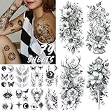 Acevegue 79 Blätter, 200+ Mustern Fake Tattoos Erwachsene, 3D-Wasserdichte Temporäre Tattoos, Klebetattoos für Männer und Frauen, Selbstklebende Temporary Tattoo für Festival