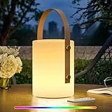 MALUX Kabellos Dimmbar LED Outdoor Lampe Tischlampe mit Fernbedienung für Balkon Garten Hof Camping