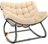 KESSER® Schaukelstuhl für drinnen & draußen ergonomischer Schaukelsessel | maximale Belastung von 120kg Relaxsessel mit Rutschfesten Füßen, Witterungsbeständig