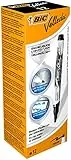 BIC Velleda Whiteboard-Marker Schwarz, Liquid Ink, Rundspitze Medium – Trocken Abwischbar, Nicht Permanent, 12 Stück