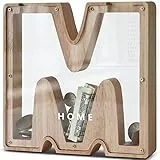DBPBToU Spardose Kinder, Sparschwein Kinder, Buchstaben Spardose Holz, Spardose Personalisiert für Geburtstag Geschenk/Heimdekoration/Keepsake (M)