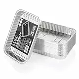 Vaily Alu Tropfschalen Klein 100er Pack - Veggie Aluschalen Grillschalen - Zubehör für Gasgrill, Kohlegrill & Elektrogrill als Fettauffangschale - 22 x 15 cm
