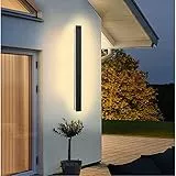 AOEH Lange Wandleuchte Villa Wandleuchte Schwarze Wasserdicht Ip65 Aluminium Acryl Außen LED Wandleuchte für Gärten, Terrassen,Schlafzimmer Wohnzimmer Innen wandleuchte,30cm/12w,Warm light