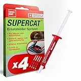 SWISSINNO SuperCat Ersatz-Köder-Spritzen mit Erdnussbutter für Mäuse- und Rattenfallen – Lebensmittel-Lockmittel mit hoher Anziehungskraft, Nachfüllköder kompatibel mit SuperCat Fallen, 4 Stück