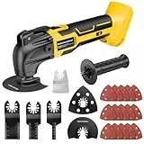 Akku Oszillations-Multitool für Dewalt 18V 20V Akku (ohne Akku). Bürstenloses Oszillationswerkzeug-Set mit 6 variablen Geschwindigkeiten, Werkzeug zum Entfernen, Schaben, mit 23 Zubehörteilen