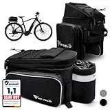 MIVELO - Fahrradtasche für Gepäckträger - Gepäckträgertasche Fahrrad - erweiterbar auf 20L - wasserabweisend - 20L schwarz