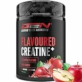 Flavoured Creatine Pulver - 550g - Creatin Monohydrat + L-Taurin - Mikronisiertes Kreatin mit Geschmack - Ohne Zucker & Top Löslichkeit - Vegan (Red Apple)