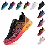 Hitmars Laufschuhe Damen Turnschuhe Luftpolster Sneaker Air Sportschuhe Atmungsaktiv Joggingschuhe Straßenlaufschuhe rutschfest Joggingschuhe Walkingschuhe Fitness Running Outdoor Orange EU 39