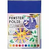 folia 455409 - Fensterfolie, selbsthaftend, transparent, farbig sortiert, ca. 23 x 33cm, 10 Blatt - ideal zur Gestaltung von Fensterbildern