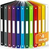 ACROPAQ - 12 x Ringbuch A4 | 4 Ringen | Mit Rückenetiketten, Rückenbreite 2,5 cm, Farbbogen, Natur Farbkollektion - Ringhefter, Ringordner, Ordner A4 Schmal, Ringmappe A4, Schulordner
