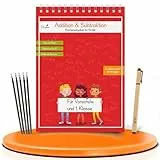 Filapen® Magisches Übungsheft Addition & Subtraktion I Wiederverwendbares Übungsheft für Vorschulkinder I Vorschule rechnen lernen I ideal für die Einschulung I Zahlen lernen