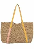 Fritzi Simply Shopper Nature Sunset Rose Strohtasche Damen Shopper Handtasche Schultertasche Sommer Tasche Strandtasche Raffia Tasche Natur Look Einkaufstasche Urlaubstasche 42 x 63 x 3 cm, Beige Pink