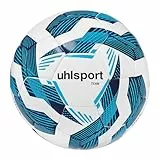 uhlsport Fußball Team-Fußbälle - langlebige Trainingsbälle für das Mannschaftstraining - Fußball für Kinder und Erwachene, Größe 3, Größe 4 und Größe 5, weiß/Marine/eisblau