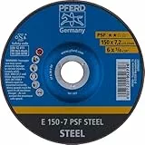 PFERD TOOLS Schruppscheibe PSF STEEL, 10 Stück | 150 x 7,2 x 22,23 mm, gekröpft | 62015628 – für Stahl