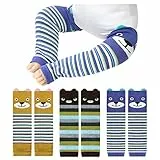 XEPST Packung mit 3 Kleinkind-Baby-Beinwärmer, niedliches Tierbärenmuster Lange Beinwärmer Kniestrümpfe Knieschützer Beinärmel für Babykinder Kleinkinder Jungen 0-3 Jahre, Einheitsgröße