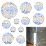 Wenrescry 65 Stück Runde Fensteraufkleber Regenbogen Sonnenfänger, Anti-Kollisions Vogelschutz Sticker für Fenster & Glas, Prisma Fensterfolie mit elektrostatischer Adsorption