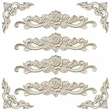 XSHAO® 8 Stück Holz Ornamente, Holzornamente für Möbel Vintage Ecke Holzschnitzerei Applique, für Möbel Bett Tür Fensterdekoration DIY Handgemacht