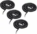 SHONCO Telefonkabel, RJ9 (4P4C) Telefonhörer Spiralkabel,Telefonkabel Kabel für Festnetz-Telefon des Home Office(4Pack 2.5m)