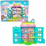 DREAMWORKS GABBY'S DOLLHOUSE - 15-teiliges Purrfect Party Puppenhaus Spielset im Regenbogen-Look, über 60cm mit Gabby-Figur, Möbeln und Geräuscheffekten, ab 3 Jahren