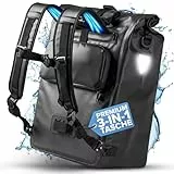 Büchel 3in1 Fahrradtasche für Gepäckträger, nutzbar als Rucksack, Umhängetasche oder Gepäckträgertasche | Fahrrad Tasche Wasserdicht & Reflektierend | mit 22L Kapazität und Anti-Rutsch Boden