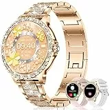 fitonyo Smartwatch Damen mit Telefonfunktion Diamond,1.32' Rund HD Smart Watch Damenuhr mit Anruffunktion,Damen SmartWatch 120+ Sportmodi Uhr Smart Watch Damenuhr für Android iOS
