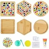 AiYoYo 3 Stück Mosaik Untersetzer DIY Bastelset Geschenke für Kinder und Erwachsene Kreatives Basteln kindergeburtstag für Mädchen Geburtstagsgeschenk 5 6 7 8 9 10 + Jahre
