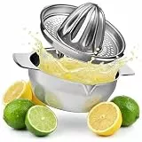 LINFELDT 450ML Zitronenpresse Edelstahl - Orangen & Limetten - Rostfrei & Spülmaschinenfest - fängt Kerne & Fruchtfleisch auf - 16,7B x 13,5H cm