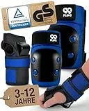 99FLIPS Protektoren Kinder Knieschoner Kinder 3 Jahre - Schoner Inliner Set - Schutzausrüstung - Knie und Ellenbogenschützer - Slide - Größe XS Ocean Blue - Knieschutz Skateboard, Scooter, Rollschuhe