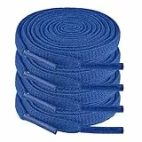 JETOP 2 Paar Premium Schnürsenkel blau, Reißfest Schuhbänder dunkelblau [6 mm breit ], Schnürsenkel 100cm Flach, Ersatz Shoelaces für Laufschuhe Turnschuhe Sneakers Sportschuhe