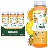 LiveFresh Biotin Multivitaminsaft – Gold Rausch – 6x250ml – Mit Sonnenblumenkern– und Basilukumextrakt – Vegane Fruchtsäfte ohne Zuckerzusatz