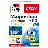 Doppelherz Magnesium 500 + Calcium + Kalium - Hochdosiertes Magnesium als Beitrag für die normale Muskelfunktion und das Elektrolytgleichgewicht - 30 Tabletten
