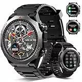Smartwatch Herren Damen, Militär Smart Watch mit Telefonfunktion, 1,39'HD Touchscreen, IP68 Wasserdicht Sportuhr, 110+Sportmodi Fitness Tracker, Herzfrequenz, Schlafmonitor, Fitnessuhr für iOS Android