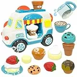 VBACALA Badewannenspielzeug,Eiswagen Schaumeismaschine badewanne Kinder,EIS&Nachmittagstee-Förmchen Kinder Badewanne Spielzeug,Wasser Spielzeug Geschenke für Jungen Mädchen Badespielzeug ab 3 Jahre