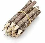 Holzbleistifte aus Graphit, rustikaler Zweig, einzigartige Birke, Holzfällerlook, Partygeschenk, 12 Stück