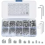 290 Stk Kegel Kugelkopf Schrauben, M3/M4/M5/M6/M8 Innensechskantschrauben Set, Edelstahl Madenschrauben Gewindestange Schrauben mit Innensechskant für Türgriffe, mit 5 Stk. Sechskantschlüsseln