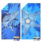 Winthome Strandtuch Beidseitig, Strandhandtuch Groß 180x90cm Mikrofaser, XXL Schnelltrocknend Leicht, Badetuch Strandtuch Sandfrei, für Damen Herren Reise Urlaub Schwimmen Sauna (2 Pack)