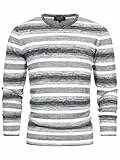 Indicode Herren INManfred Feinstrickpullover aus 100% Baumwolle | Strickpullover für Männer Navy Mix, L