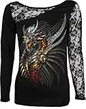 Spiral Razor Back Frauen Langarmshirt schwarz XXL 95% Viskose, 5% Elasthan Drachen, Rockwear