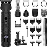 Surker Haarschneidemaschine Set Profi Haarschneider Herren Präzisionstrimmer Barttrimmer Bartschneider Rasierer Herren T-förmiger Trimmer Nasenhaartrimmer Körperhaartrimmer 7 in 1, Schwarz