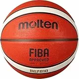 Molten BG2010 Basketball, Indoor/Outdoor, FIBA-zugelassen, Premium-Gummi, tiefer Kanal, Größe 6, Orange/Elfenbein, geeignet für Jungen im Alter von 12, 13, 14 Jahren und Mädchen im Alter von 14 Jahren