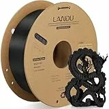 LANDU PLA+ 3D Drucker Filament 1.75mm 1kg PLA Plus Filament 3D Druckmaterialien Zähigkeit Verbesserte Maßgenauigkeit +/-0.02mm für die meisten 3D Drucker, Schwarz