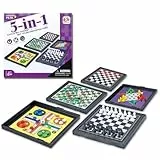 Tokaneit Schachspiel Kinder, 5-in-1 Schach und Dame, Hochwertig, Klappbar, Magnetisch, für Party/Family Aktivitäten, Reiseschach, Alter 6+