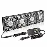GDSTIME 4 x 120mm Lüfter 230V Großer Luftstrom 120mm x 38mm Lüfter 220V AC Axial mit AC Stecker 4V - 12V regelbar Geschwindigkeit für Serverschrank Garage