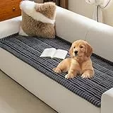 MYSKY HOME Sofa Überzug Waschbar für Haustiere - Sofabezug 3 Sitzer Sofadecke rutschfest, Weich Sofa Überwurf Couch Überzug Sofa Überwurfdecke, Sofa Topper für Flecken, 70 x 180cm，Dunkelgrau