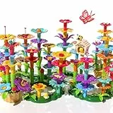 TEMI 138 PCS Pädagogisches Mint Spielzeug und Vorschule Garten Spiel Set für Kinder Alter 3-7, Blumen Stapeln Spielzeug für Jungen und Mädchen
